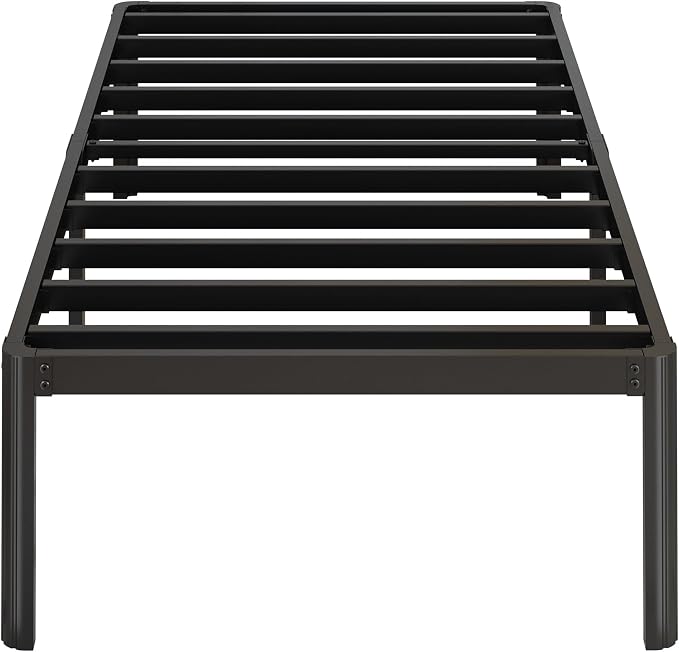 Yicensen 14 Inch Twin XL Bed Frame Heavy Duty Metal Platform Bed Frame Twin XL with Rounded Corner Legs, Noise Free, Easy Assembly, No Box Spring Needed, Black.