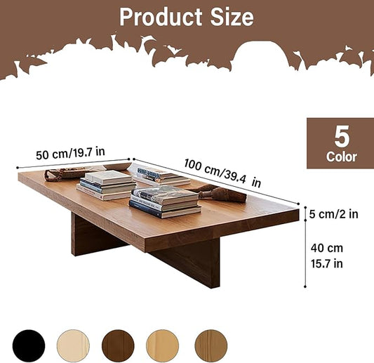 Solid Wood Coffee Table,Rustic Square Centre Table,Farmhouse Living Room Table,2”Thick Tabletop for Living Room,Office