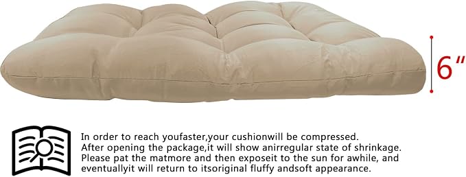 Enipate Outdoor Hanging Egg Chair Cushion, Water-Resistant Tufted Swing Basket Chairs Cushion Pads with Headrest Pillow