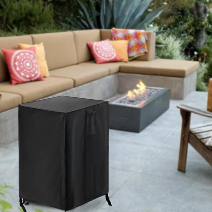 Saking Propane Tank Cover Fit for 20 lbs Square Propane Tank, Waterproof Gas Tank Storage Side Table Cover Outdoor Fire Table - 17"L x 17"W x 20"H
