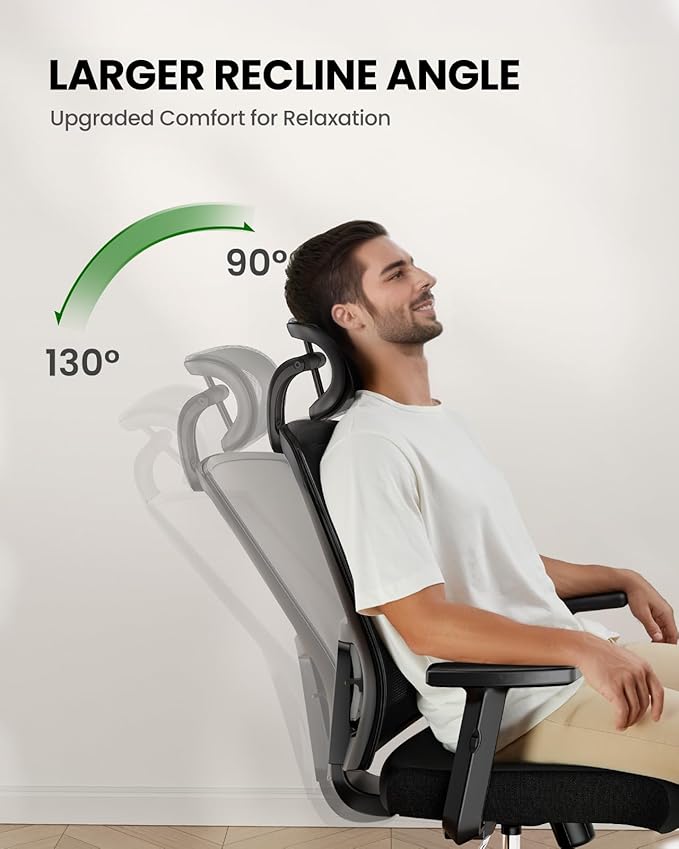 Marsail Ergonomic Office Chair Ergonomic Gaming Chair with Lumbar Support, 2D Headrest, Adjustable Armrests, Contoured Seat Cushion, Computer Desk Chair with Wheels for Home and Office, Pack of 10