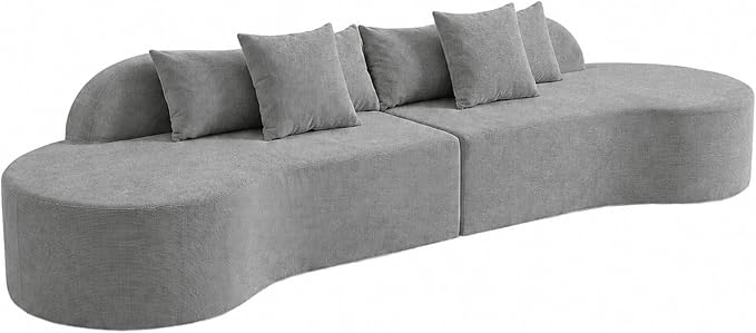 Oversized Modern Curved Cloud Couch Sectional, Boneless Compression Sofa, Modular Sectional Couches, High Density Foam Deep seat Couch with Pillows, Corduroy Sofa for Living Room Office