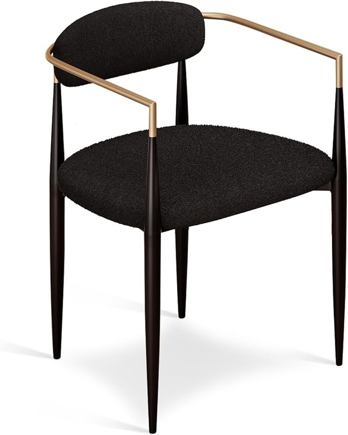 Morden Fort Modern Dining Table and Chairs Set for 4, 70" Black Dining Table with White Faux Marble Top and 4 Upholstered Chairs for Kitchen, Restaurant and Conference