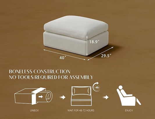 ohllob Ottoman for Cloud Sectional Couches Living Room, Modular, Boneless