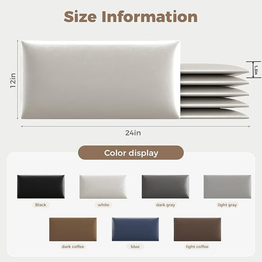 Purple Faux Leather Headboard for Queen Bed - 9-Panel Peel & Stick Wall-Mount or Freestanding Design, 24x12-Inch Upholstered Panels