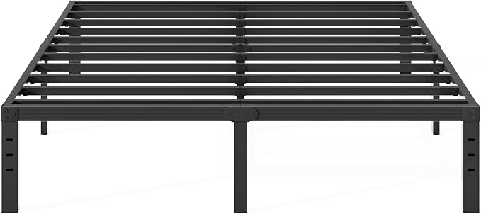 18 Inch Tall Metal Platform King Size Bed Frames with Maximum Storage, Anti-Slip Strengthen Support Mattress Foundation, Noise Free