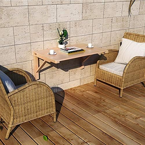 MM MELISEN Solid Wood Wall-Mounted Folding Table in Natural, 23.6" D x 15.7" W. A Space-Saving fold-Down Desk, Ideal for Laundry Rooms, Kitchens, Home Offices, or as a Kids' Study Desk