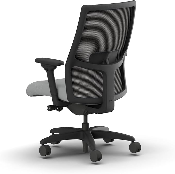 HON Ignition 2.0 Big and Tall Office Chair, 450lbs Weight Capacity, Extra Wide Seat, Tilt Recline, Swivel Wheels, Heavy Duty Office Chair, Comfortable for Long Hours, Black Frame, Ash