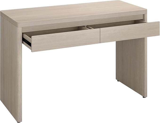 Henn&Hart 48" Modern Rectangular Wooden Home Office Desk Computer Desk Writing Table with 2 Storage Drawers for Home Office, Beech White