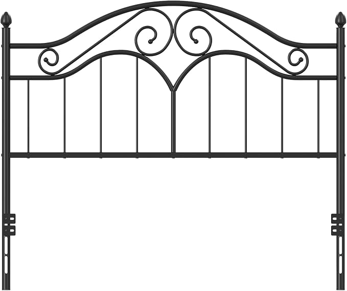 Headboard for Queen Size Bed Frame Vintage Bed Metal Headboard Only | Platform Bed Headboard,Height Adjustable,Sturdy and Stable,Easy Assembly,Black