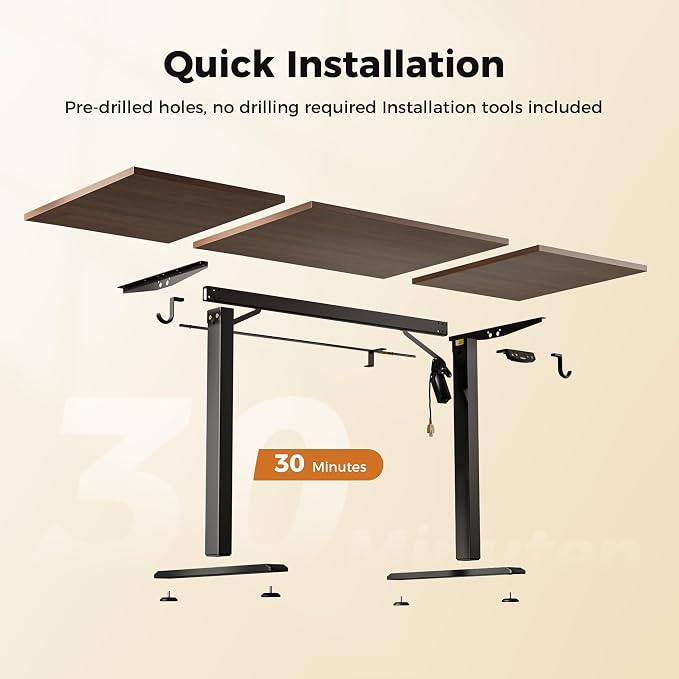Agilestic Electric Standing Desk, 63 x 23.6 Inches Height Adjustable Desk, Sit Stand up Desk for Work Office Home, Splice Board, Dark Walnut