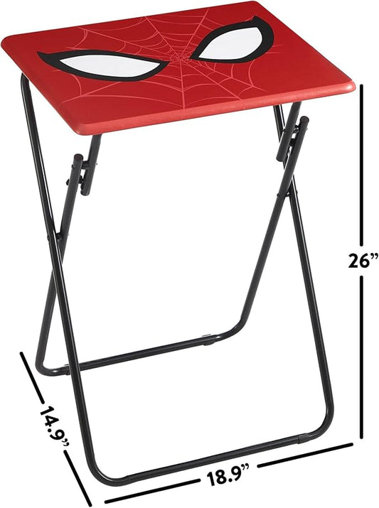 Marvel Spiderman Folding Tray Table,Portable Snack & Laptop Table, Compact Space-Saving Design for Kids & Teens, Lightweight Indoor Table for Bedroom, Dorm, or Playroom