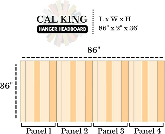 Barn Walls Americana Mix Signature Design, Multicolored Solid Wood Headboard, Floating Panels, Wall Mount, Adjustable Height, California King Size