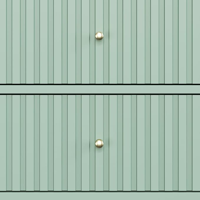 RoyalCraft 32" Large Nightstand, Fluted Painted Wood Bedside Table with 3 Spacious Drawers, Modern End Table for Bedroom, Living Room, Light Green