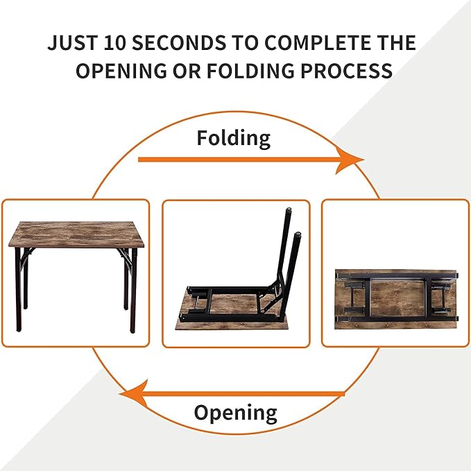 Need Small Desk, 31.5 x 15.7 Inches No Assembly Foldable Writing Table,Sturdy and Heavy Duty Folding Computer Desks for Small Space/Home Office/Dormitory AC5FB(80 * 40)