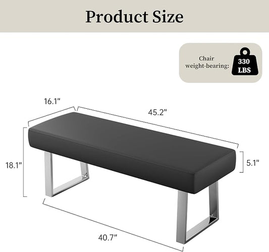 JIEXI Bedroom Bench Bed end upholstered Bench Indoor Corner Small Footstool with Metal Legs, for Kitchen entryway Dining Room and Living Room Window, Plant Bench