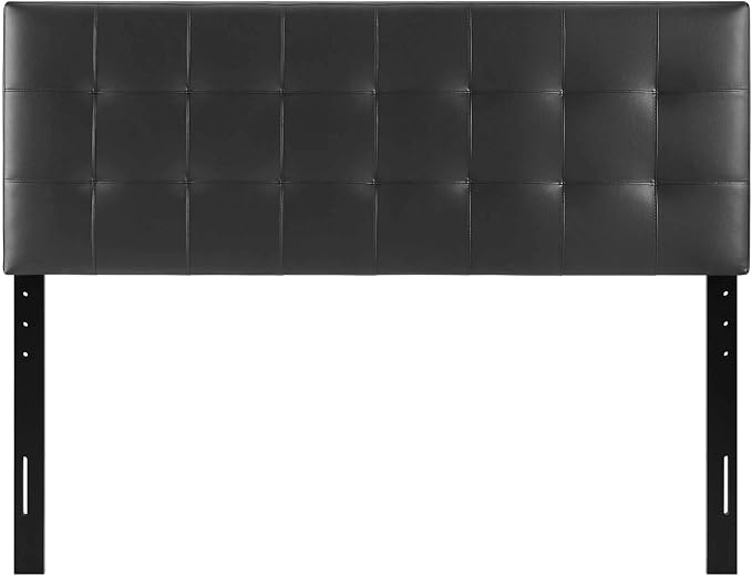 Modway Lily Tufted Faux Leather Upholstered King Headboard in Black