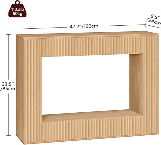 MAHANCRIS Modern Console Table, 47.2'' Entryway Table with Storage, Fluted Couch Table Behind Sofa, for Entrance, Foyer, Living Room, Bedroom, Dining Room, Natural CTNA2501