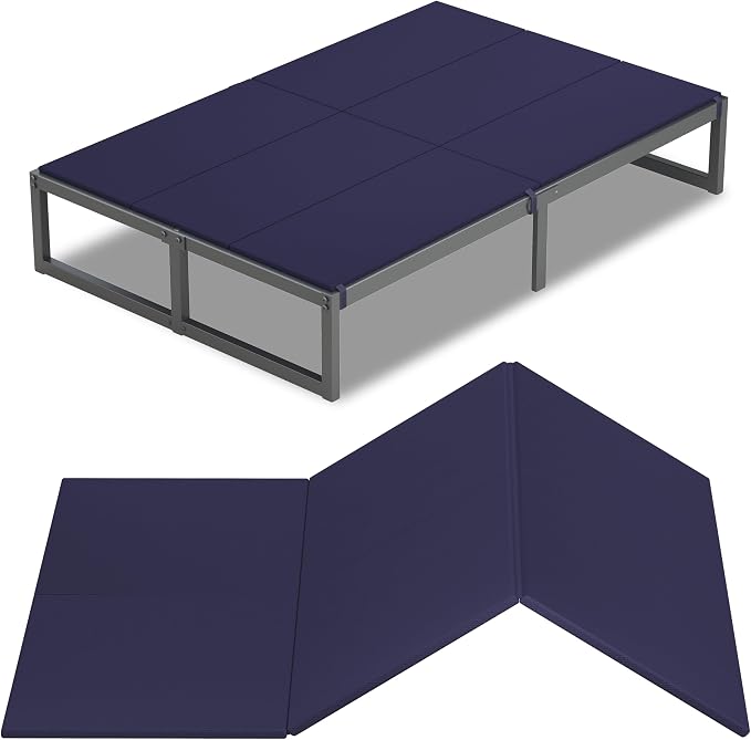Lutown-Teen Bunkie Board Full Under Mattress High-Density Polymer Full Size Bunkie Board Anti-Sag, Breathable, Moisture Resistant, Noise Minimizing, Blue