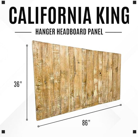 Barn Walls Headboard for King Size Bed - Bohemian Floating Panels, Solid Wood Construction, Adjustable Height, Easy Assembly, Stylish Design for Any Bedroom - Boho Whitewash, California King Size