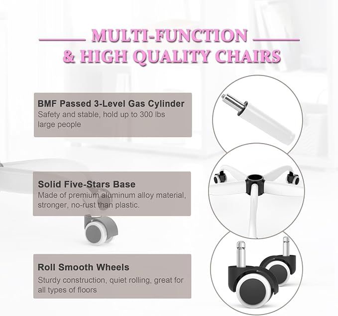 Mimoglad Office Chair, High Back Ergonomic Desk Chair with Adjustable Lumbar Support and Headrest, Swivel Task Chair with flip-up Armrests for Guitar Playing, 5 Years Warranty