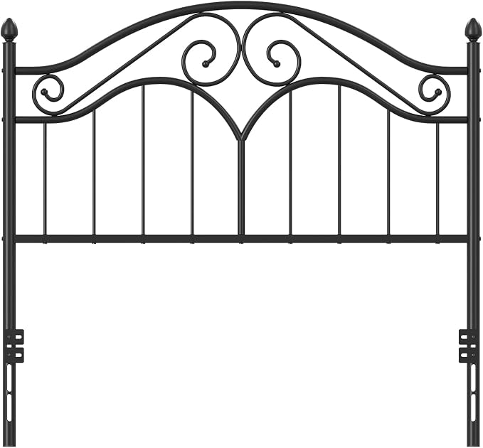 Headboard for Full Size Bed Frame Vintage Platform Bed Metal Headboard Only | Height Adjustable,Sturdy and Stable,Easy Assembly,Black
