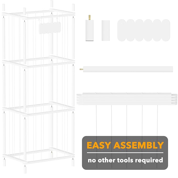 SpaceAid Stuffed Animal Storage Organizer, Wood Animals Zoo Toy Plushies Storage Holder, Large Capacity Plush Toy Cage for Playroom Organization, 22.8" Wide, White