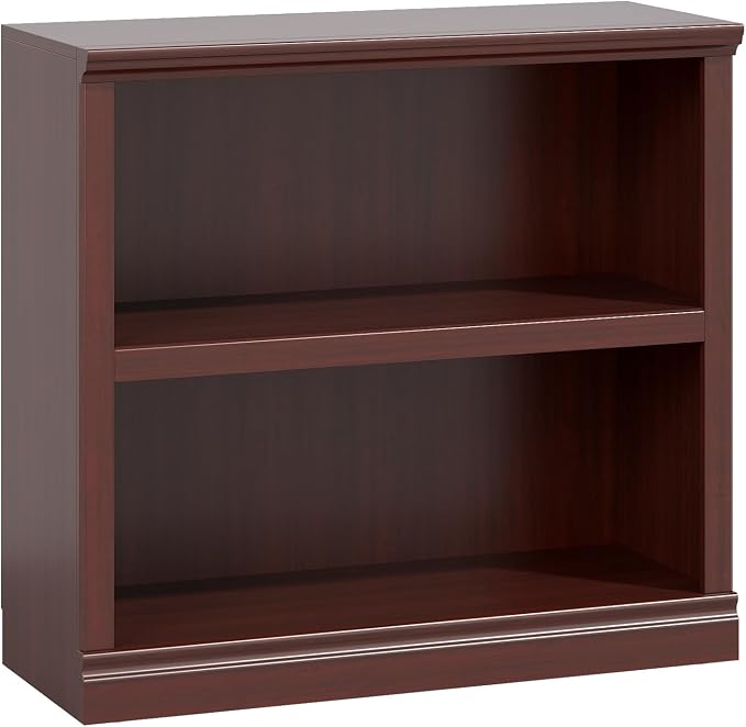 Bevfint 30" Bookcase, White Floor Standing Bookshelf, 2-Tier Display Shelves Open Storage Organizer, Book Case for Living Room Hallway Kitchen Home Office Bedroom, Mahogany 2 Tiers