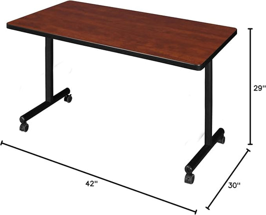 Romig Axis-Pro 42 x 30 in. Mobile T-Base Training Seminar Table- Cherry