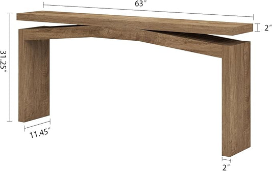 Epecoya Console Tables for Entryway 63-Inch, Wooden Sofa Tables Narrow Long Behind Couch Farmhouse, Modern Entryway Tables Rectangular for Entrance, Home, Living Room, Natural Brown