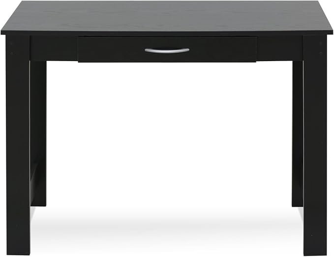 FURINNO Jaya Writing Desk For Residential Use With DrawerBlack, Blackwood, Large