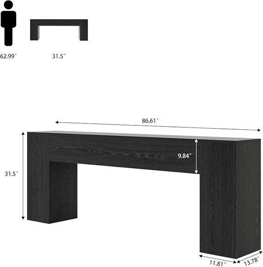Epecoya 86 Inch Entryway Table for Living Room, Extra Long Sofa Console Table Behind Couch, Modern Wood Console Tables for Entryway, Apartment, Hallway, Black