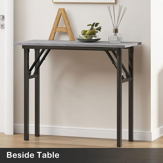 Need Small Desk, 31.5 x 15.7 Inches No Assembly Foldable Writing Table,Sturdy and Heavy Duty Folding Computer Desks for Small Space/Home Office/Dormitory AC5LB(80 * 40)