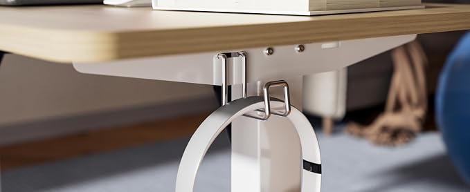 LongKe Electric Standing Desk Adjustable Height, 40x24 Inches Sit Stand up Desktop for Home Office, Ergonomic Rising Computer Table with Memory Preset, Yellow Beams