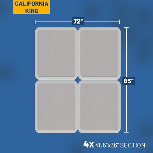 Zutan, Box Spring Bed Base California King Size, 4-Inch Wood Mattress Foundation – Amish Made in USA – Quiet Noise Free, 4-Pieces Under Mattress-Support BoxSpring, Fully Assembled, White