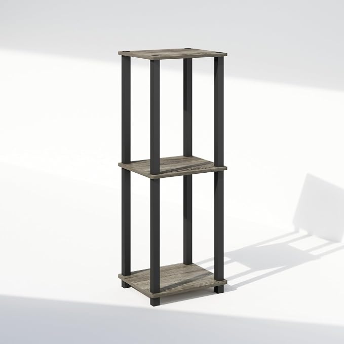 Furinno Simplistic Night Stand Set of 2, 2-Tier Small Nightstand with Open Shelf, Toolless Bedside Table, End Table, Side Table, for Bedroom, Closet, Dorm, French Oak