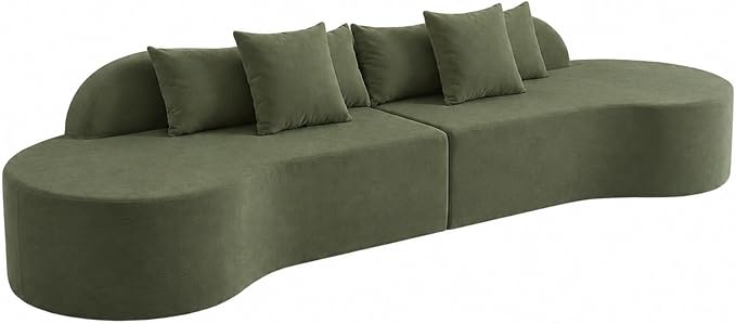 Oversized Modern Curved Cloud Couch Sectional, Boneless Compression Sofa, Modular Sectional Couches, High Density Foam Deep seat Couch with Pillows, Corduroy Sofa for Living Room Office