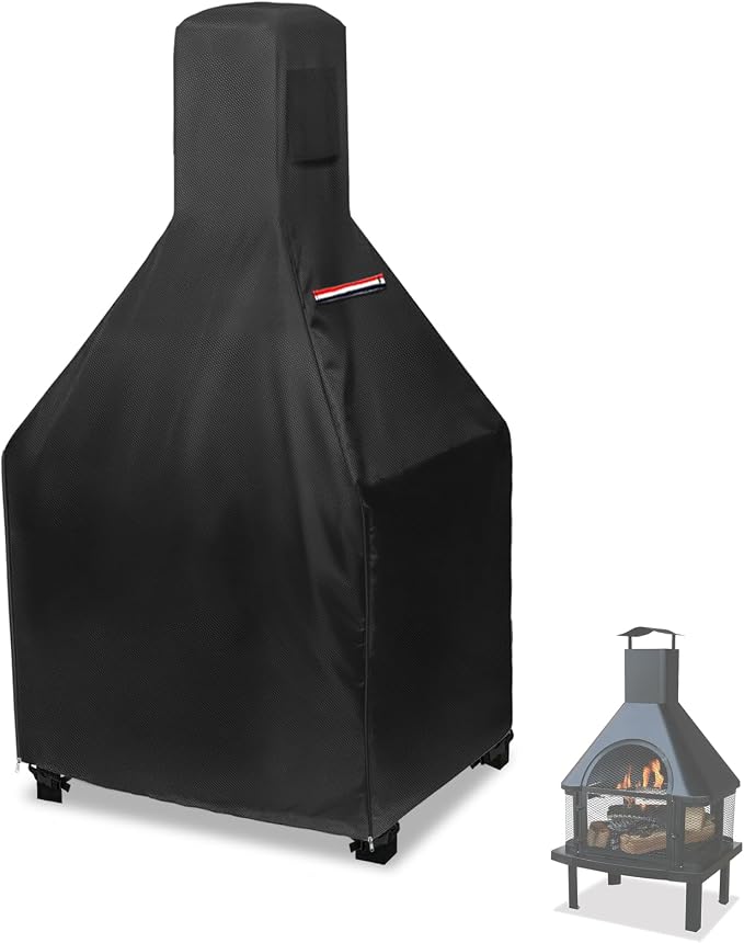 Outdoor Fireplace Cover,600D Heavy-Duty Waterproof Cover Compatible with Endless Summer Wood Burning Outdoor Fire House,43.3" H x 25" L x 20" W