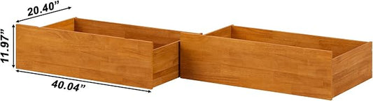 AFI Queen/King/Twin XL Under Bed Storage Drawers (Set of 2), Light Toffee