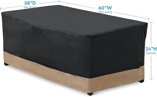 Stanbroil 60 Inch Rectangle Fire Pit Cover for Outdoor Patio Gas Fire Table, Water Resistant Outdoor Patio Fire Pit Cover, Black,(60L x 38W x 24H)