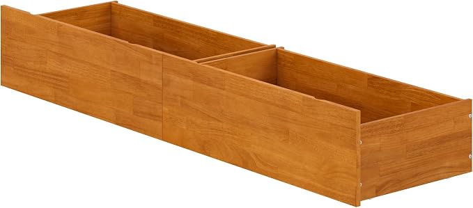 AFI Twin/Full Under Bed Storage Drawers (Set of 2), Light Toffee