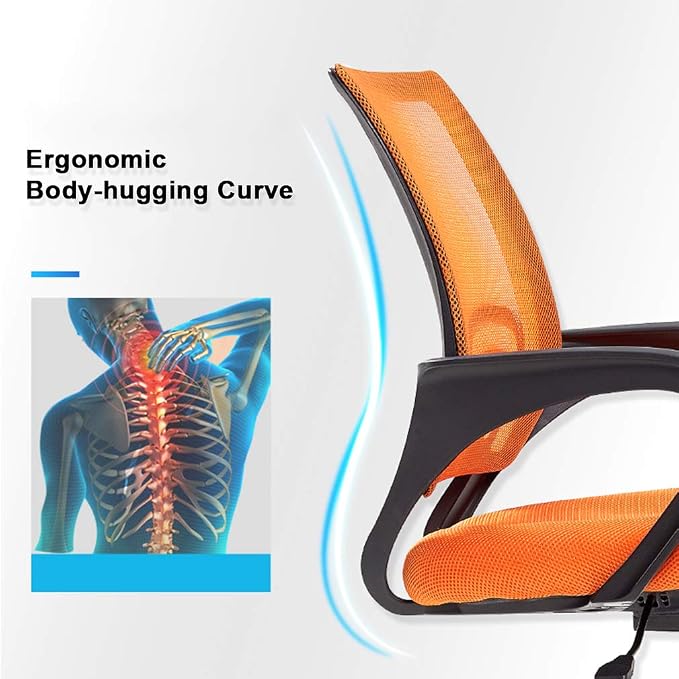 Office Chair Desk Chair Mesh Computer Chair Back Support Modern Executive Adjustable Chair Task Rolling Swivel Chair for Women,Men(2 Pack) (Orange)