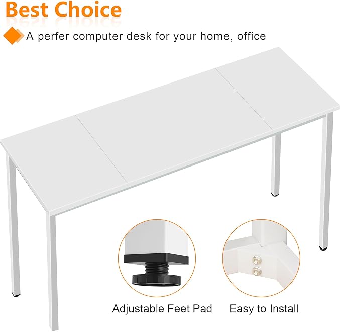 Computer Desk, 71 inches Desk & Workstations for Home Office, Writing Study Corner Desk, Modern Simple Style Laptop Table, Easy to Assemble, White