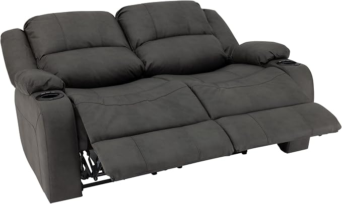 RecPro Charles 58" RV Wall Hugger Reclining Sofa | Gunmetal