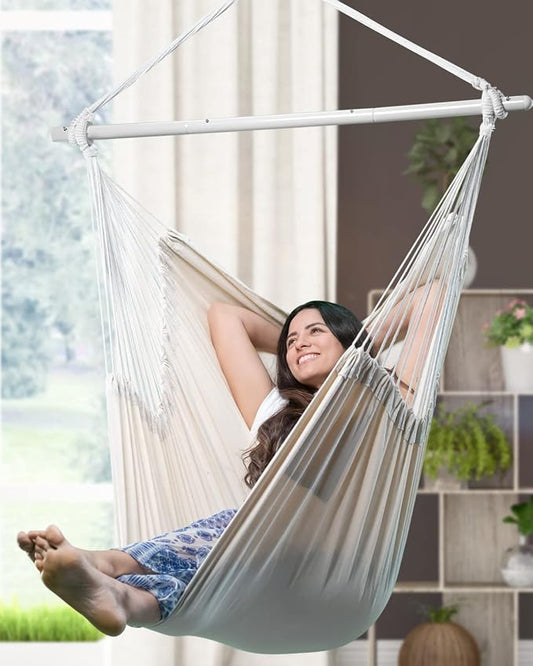 ADVOKAIR Hammock Chair Large 70.9"x47.2", 32% Bigger XXL Hanging Swing Chair with 500lbs Capacity, Heavy Duty Steel Spreader Bar, Extra Roomy Comfort for Adult Indoor Outdoor Bedroom Patio