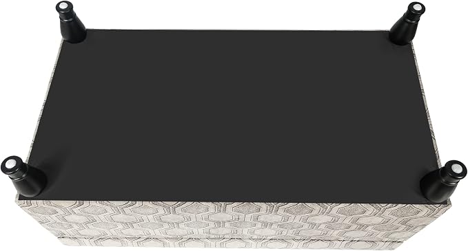 Asense Upholstered Storage Ottoman Hinged-lid Linen Bench Rectangular Footstools Accent Furniture for Bedroom Living Room Entryway, Beige & Light Grey Patterns