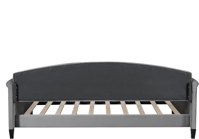 Ball & Cast Full Size Daybed, Velvet Upholstered Day Bed Frame with Button Tufted Backrest,Modern Sofa Bed for Living Room, Bedroom,Guest Room,No Box Spring Needed,Gray