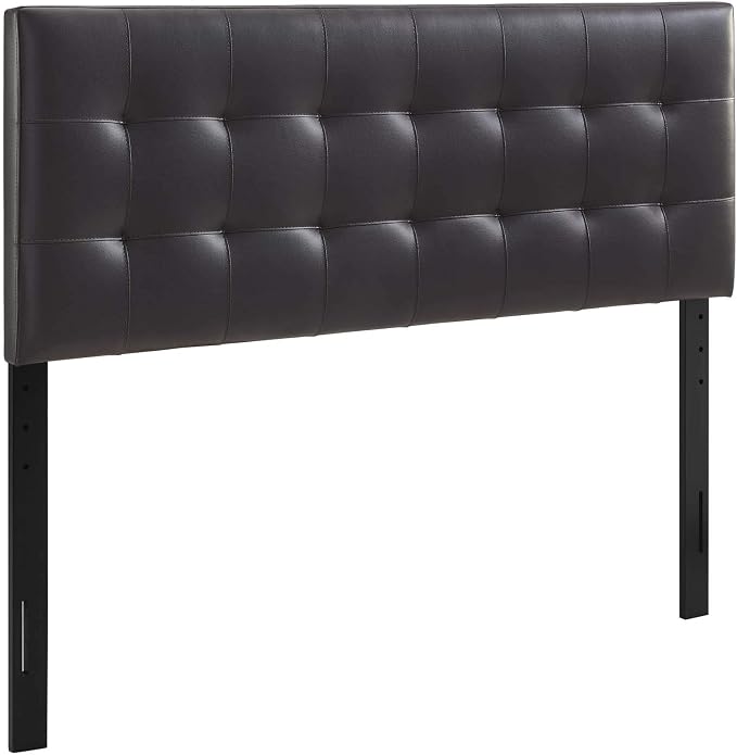 Modway Lily Tufted Faux Leather Upholstered Full Headboard in Brown