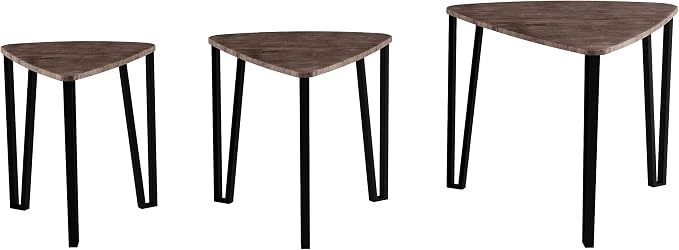 Lavish Home Nesting Tables - Set of 3 Modern Woodgrain-Look Coffee Tables for Living Room - Contemporary Accent Decor Home Furniture (Brown)