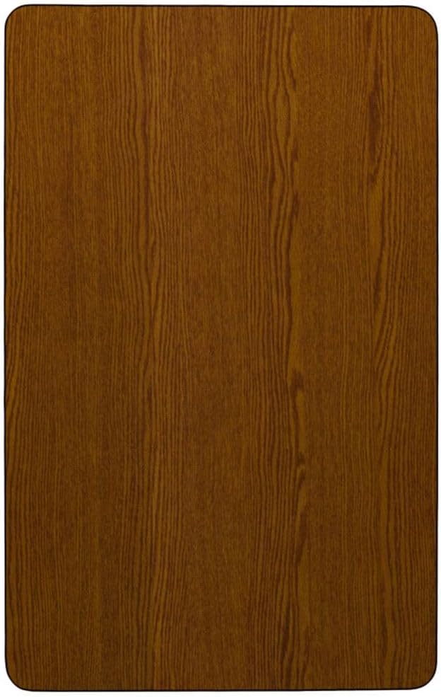 Flash Furniture Wren 30"W x 72"L Rectangular Oak HP Laminate Activity Table - Standard Height Adjustable Legs